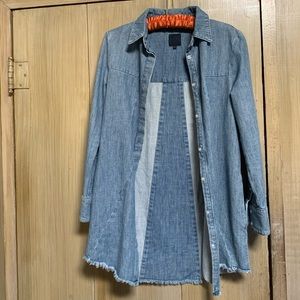 Long denim jacket